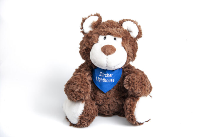 Teddybär Linus ist eine bärenstarke Unterstützung für die Palliative Pflege des Zürcher Lighthouse, Danke für jede Bestellung im Onlineshop