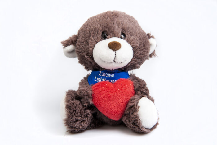 Teddybär Lars ist eine bärenstarke Unterstützung für die Palliative Pflege des Zürcher Lighthouse, Danke für jede Bestellung im Onlineshop